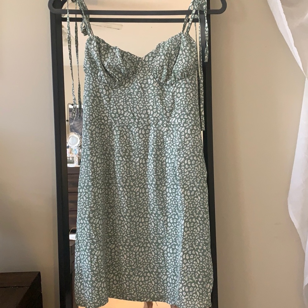 Green leopard print Shein dress